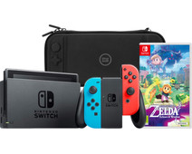 Nintendo Switch Rood/Blauw + Zelda: Echoes of Wisdom + BlueBuilt Beschermhoes