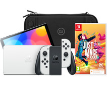 Nintendo Switch OLED Wit + Just Dance 2025 + BlueBuilt Beschermhoes