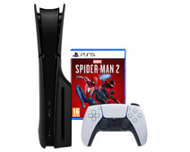 PlayStation 5 Slim Disc Edition + Spider-Man 2 + Covers Zwart