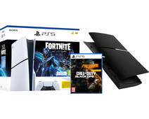 PlayStation 5 Slim Disc Edition + Fortnite Voucher + Black Ops 6 + Covers Zwart