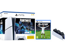 PlayStation 5 Slim Disc Edition + Fortnite Voucher + FC 25 + Oplaadstation