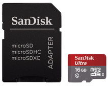 SanDisk microSDHC Ultra 16 GB Class 10 + SD Adapter