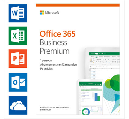 Microsoft Office 365 Zakelijk Premium 1 jaar Abonnement NL - Coolblue