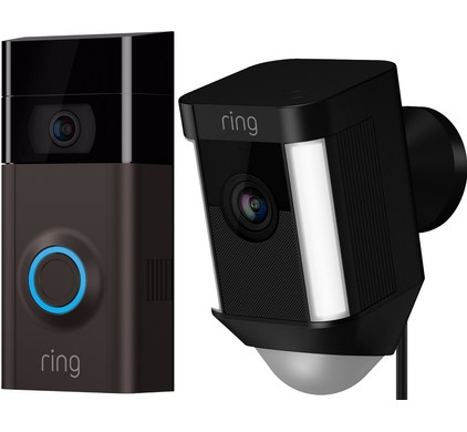 iets was Algebraïsch Ring Video Deurbel 2 + Ring Spotlight Cam Wired Zwart - Coolblue - Voor  23.59u, morgen in huis