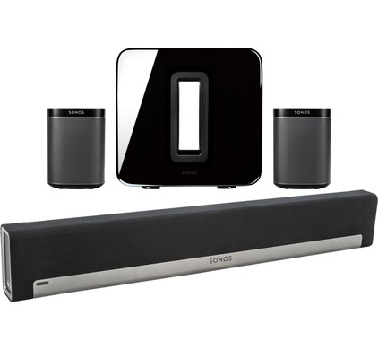 Definere Lave statisk Sonos 5.1 Playbar + Play:1 (2x) + Sub Black - Coolblue - Before 23:59,  delivered tomorrow