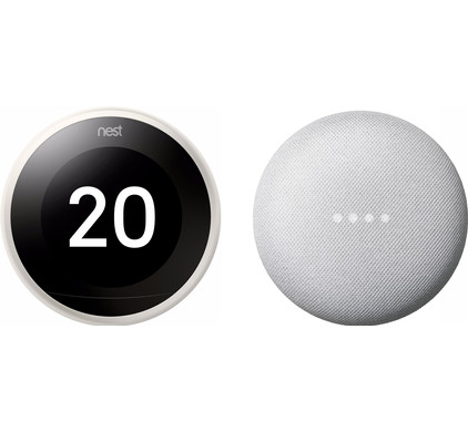 Nest Learning Thermostat V3 Premium Wit + Google Nest Mini Wit