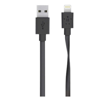 slagader Vriend schending Belkin Flat Lightning USB Kabel Zwart - Coolblue - Voor 23.59u, morgen in  huis