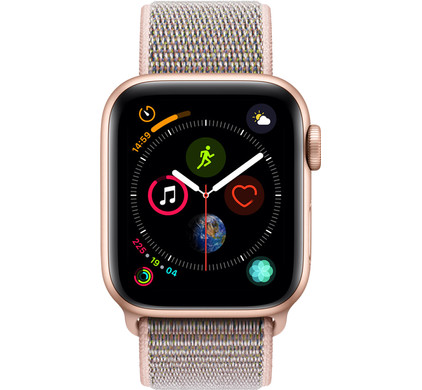 Apple Watch Series Goud Aluminium/Roze Nylon Sportband - Coolblue - Voor 23.59u, in huis