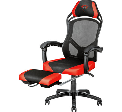 Monumentaal Herkenning Stadion Trust GXT 706 Rona Gaming Stoel met Voetsteun Zwart/Rood - Coolblue - Voor  23.59u, morgen in huis