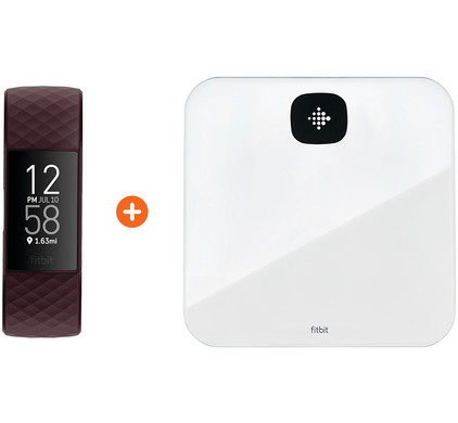 Charge 4 Palissanderbruin + Fitbit Aria Air Wit