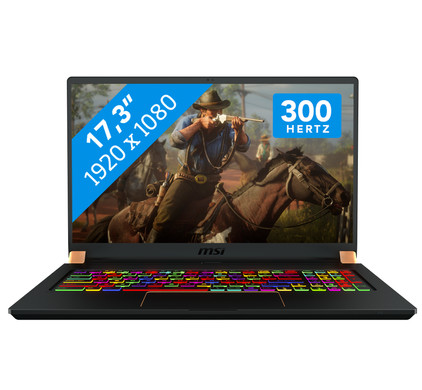 MSI GS75 Stealth 10SFS-086NL - GeForce RTX 2070 Super Max-Q, 16 GB RAM, 1 TB SSD, 17.3 inch 1080p 300 Hz scherm