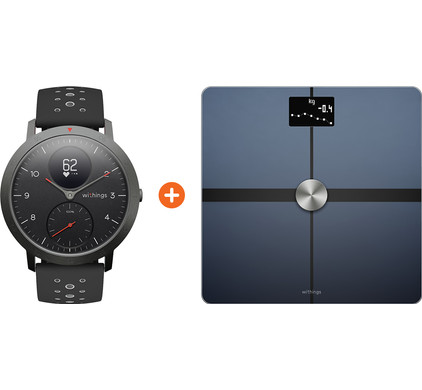 Withings Steel HR Sport Zwart + Withings Body + Zwart