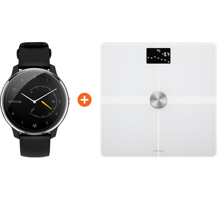 Withings Move ECG Zilver/Zwart + Withings Body + Wit