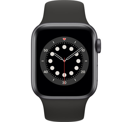 Apple Watch Series 6 40mm Space Gray Aluminium Zwarte Sportband