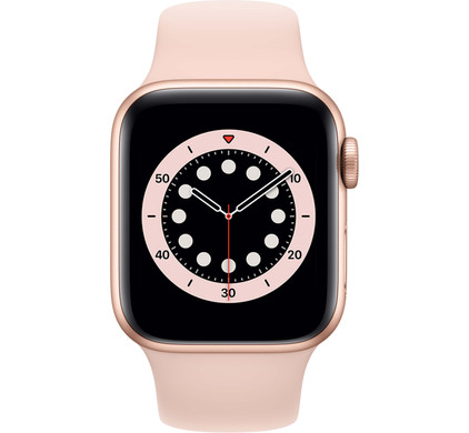 flauw ras Corroderen Apple Watch Series 6 40mm Roségoud Aluminium Roze Sportband - Coolblue -  Voor 23.59u, morgen in huis