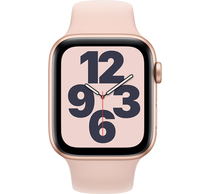 Apple Watch SE 44mm Rose Gold Aluminum Pink Sand Sport Band