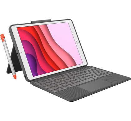 Logitech Combo Touch Apple iPad (2020)/(2019) Toetsenbord Hoes QWERTY + Pencil