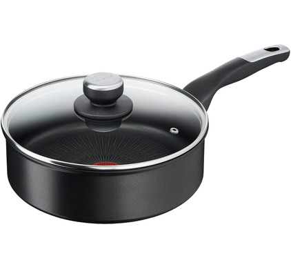 Large frying shop pan with lid