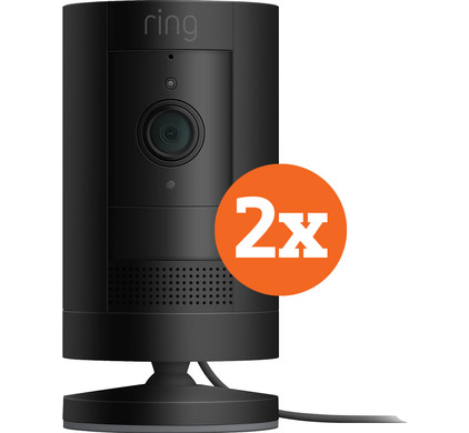 Ring Stick Up Cam Plug-In Zwart Duo Pack