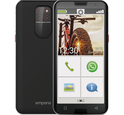 Emporia S5: Android 10 | 5.5 inch scherm | 32GB opslag (256GB met extra SD) | 13MP Camera | 4G