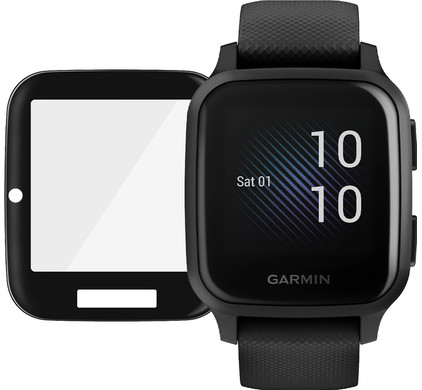 Garmin Venu Sq Music Zwart + PanzerGlass Garmin Venu Sq Screenprotector Glas Zwart