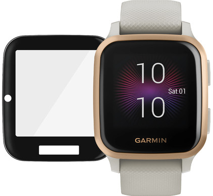 Garmin Venu Sq Music Beige/Rosé Goud + PanzerGlass Garmin Venu Sq Screenprotector Glas