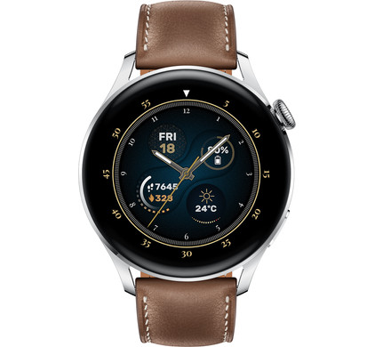 Huawei Watch 3 Classic 4G Zilver/Bruin 46mm