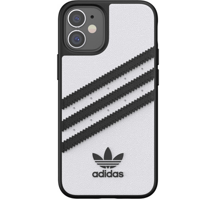 Adidas Apple iPhone 12 Mini Back Cover Leather White Black