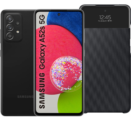 Samsung galaxy a52s 128gb zwart 5g + samsung s view book case zwart