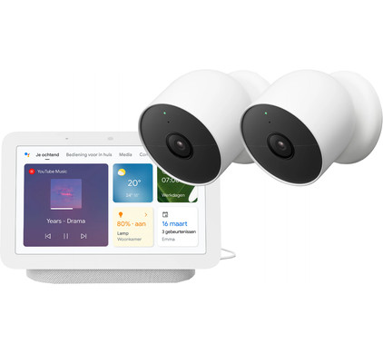 Google Nest Cam Duo-Pack + Google Nest Hub 2
