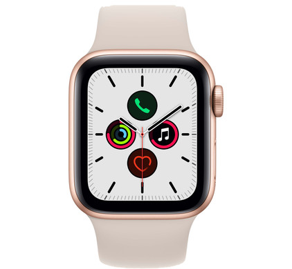 Apple Watch SE 40mm Roségoud Aluminium Crème Sportband