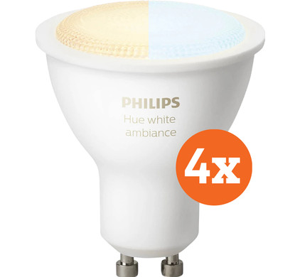 Philips Hue White Ambiance GU10 4-pack