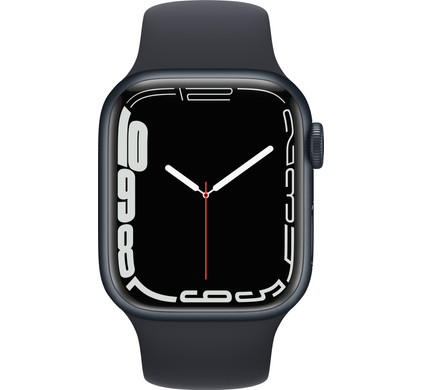 Apple Watch Series 7 41mm Nachtblauw Aluminium Zwarte Sportband