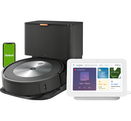 iRobot Roomba J7+ + Google Nest Hub 2 Chalk