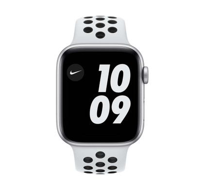 Apple Watch Nike SE 44mm Zilver Aluminium Witte Sportband