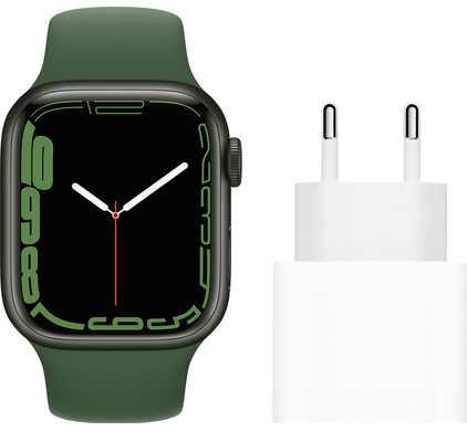 Apple Watch Series 7 41mm Groen Aluminium Groene Sportband + Apple Usb C Oplader 20W