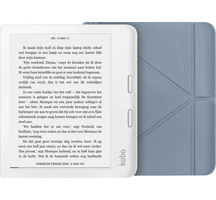 Kobo Libra 2 Wit + Sleep Cover Blauw