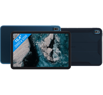 Nokia T20 10.4 inch 64 GB Wifi Blauw + Rugged Back Cover Blauw