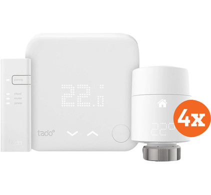 Tado Slimme Thermostaat V3+ - 4 radiatorknoppen