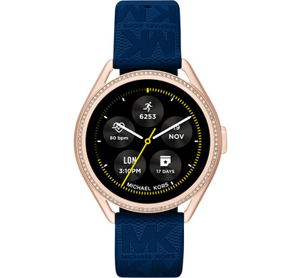 Michael Kors MK GO Gen 5E Display MKT5142 Roségoud/Blauw - Coolblue - Voor  23.59u, morgen in huis