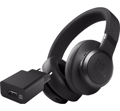 JBL Live 660NC Zwart + XtremeMac Oplader met Usb A Poort 12W