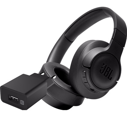 JBL Tune 760NC Zwart + XtremeMac Oplader met Usb A Poort 12W