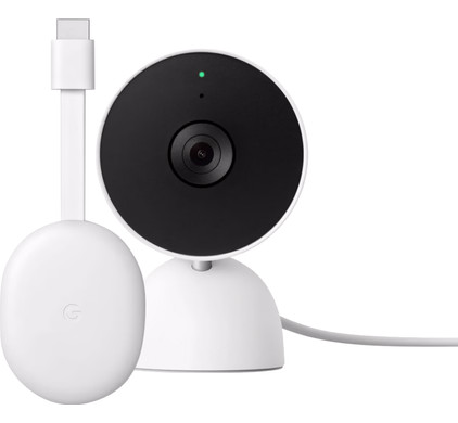 Google Chromecast 4K met Google TV + Google Nest Cam Indoor
