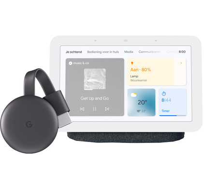 Google Chromecast V3 + Google Nest Hub 2 Charcoal - Coolblue - Before  23:59, delivered tomorrow