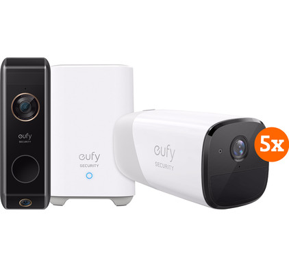 Eufycam 5-pack + Eufy Video Doorbell Dual 2 Pro