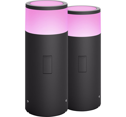 Philips Hue Calla sokkellamp White and Color zwart laag duo pack