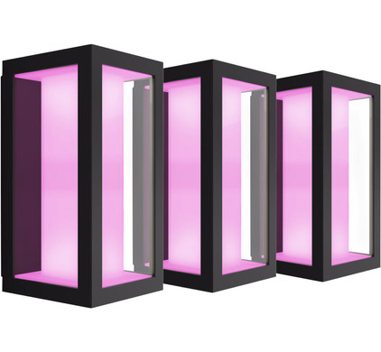 Philips Hue Impress muurlamp White and Color zwart smal 3-pack