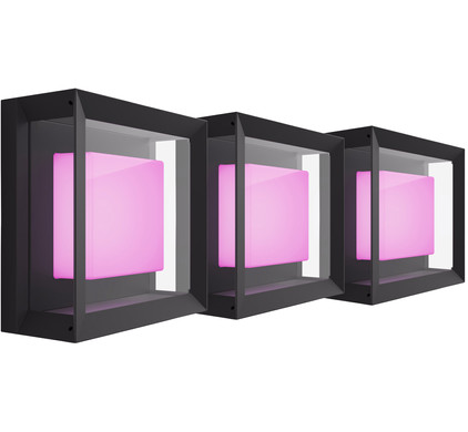 Philips Hue Econic muurlamp White and Color Zwart modern 3-pack