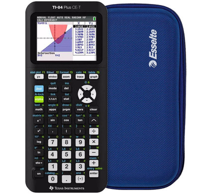 Texas Instruments TI-84 CE-T + Rekenmachine Case Blauw