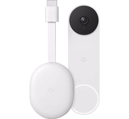 Google Chromecast HD met Google TV + Google Nest Doorbell